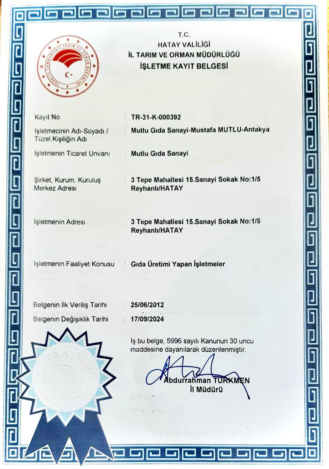 Ferşanlı Sertifika